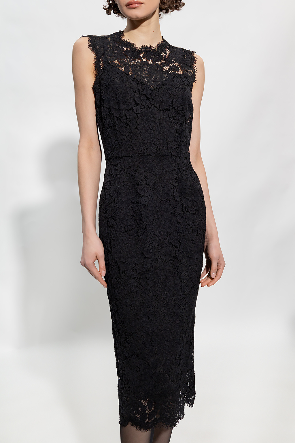 Dolce and gabbana discount black lace dress